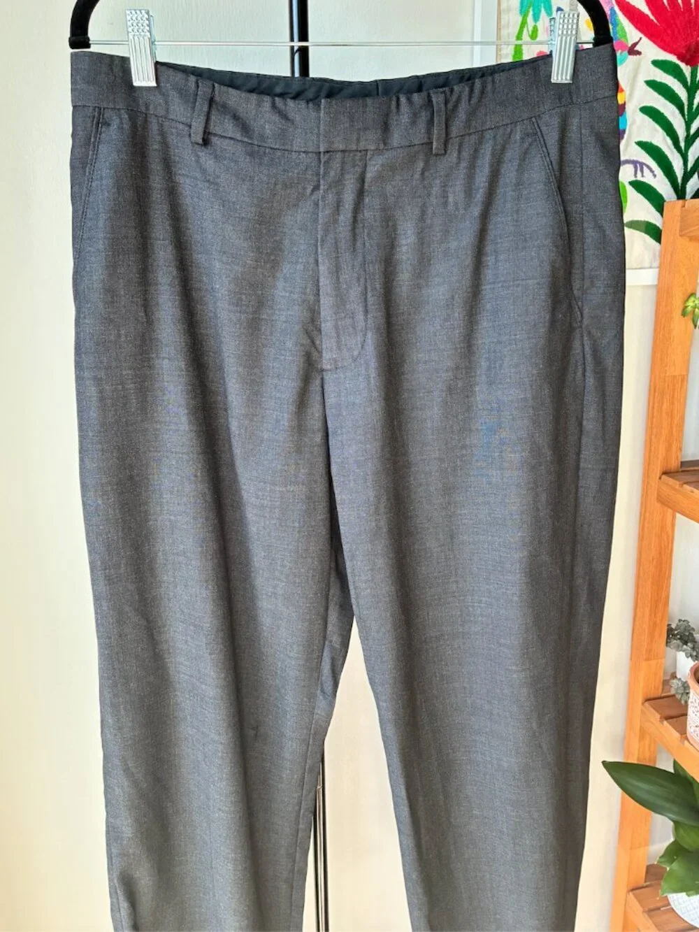 Banana Republic Men's Dark Gray Wool Pants - Size 33 X 30